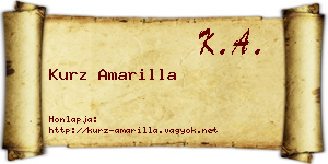 Kurz Amarilla névjegykártya